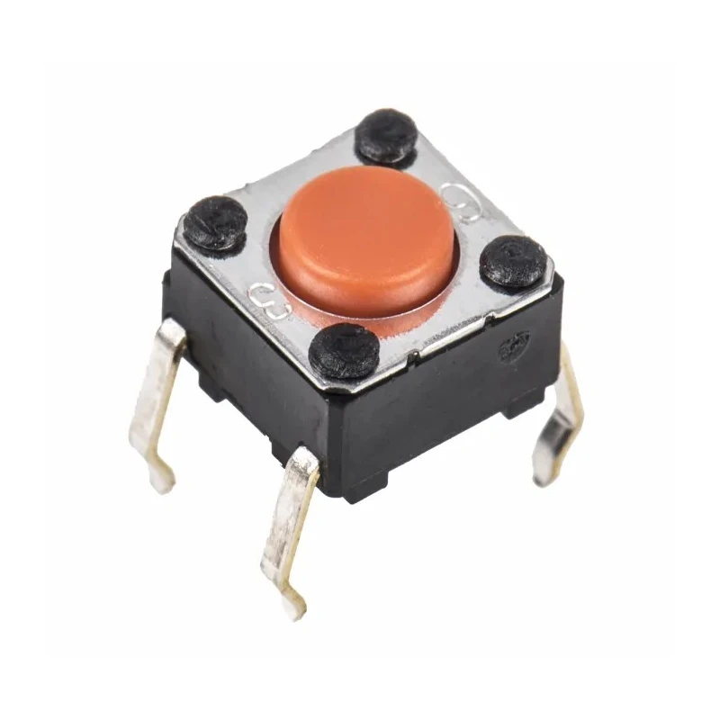 TE Connectivity Tactile Switch SPST 50mA 24V DC Plunger 0.9 mm Actuator Length Through Hole B3F-1005