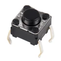 TE Connectivity IP00 Black Tactile Switch Plunger 0.9 mm SPST 50mA 24 V dc Through Hole B3F-1020