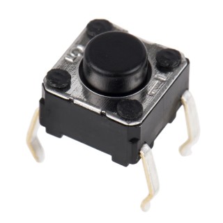 TE Connectivity IP00 Black Tactile Switch Plunger 0.9 mm SPST 50mA 24 V dc Through Hole B3F-1020