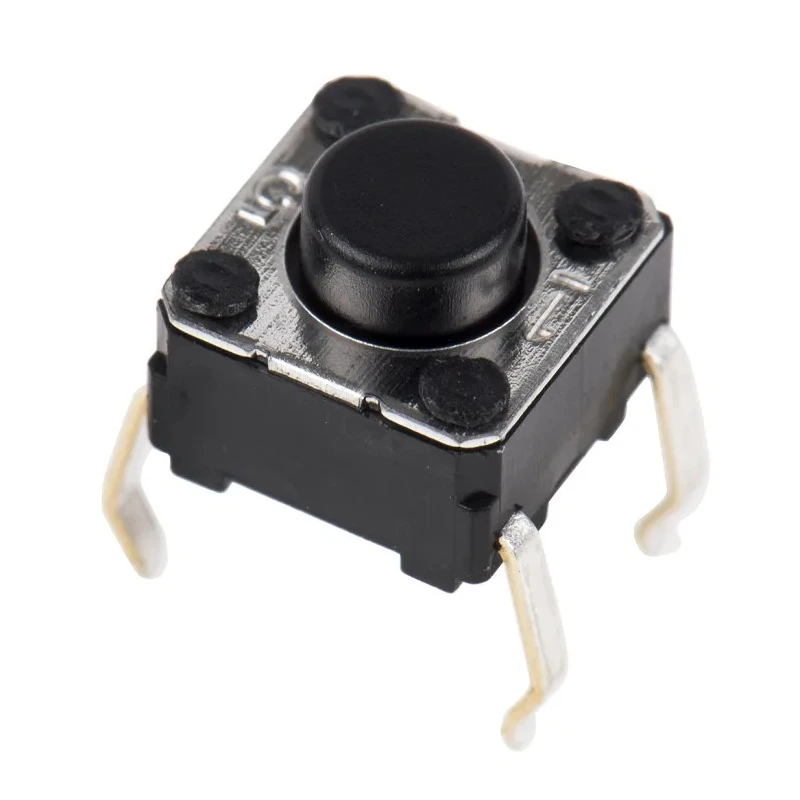 TE Connectivity IP00 Black Tactile Switch Plunger 0.9 mm SPST 50mA 24 V dc Through Hole B3F-1020