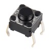 TE Connectivity IP00 Black Tactile Switch Plunger 0.9 mm SPST 50mA 24 V dc Through Hole B3F-1020