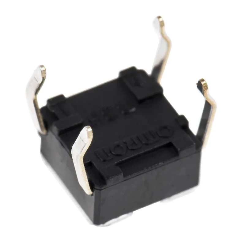 TE Connectivity IP00 Black Tactile Switch Plunger 0.9 mm SPST 50mA 24 V dc Through Hole B3F-1020