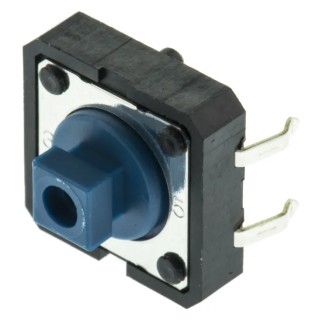 Omron Blue Tactile Switch Plunger 3 mm SPST 50mA 24 V dc Through Hole B3F-5050