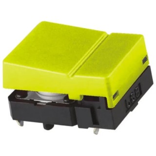 Omron Yellow Tactile Switch Button 6.8 mm SPST 50mA 24 V dc Through Hole B3J-1300