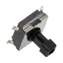 Omron Tactile Switch Plunger, 4.7 mm Actuator Length, SPST Contact Configuration, 50mA Current, 250 V AC, 24 V DC B3FS-1050