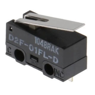 Omron Aratas Hinge Lever Micro Switch, Solder Terminal, 100mA Current, 125 V AC, 30 V DC, SPDT Contact D2F-01FL-D