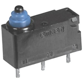 Omron Ultra Subminiature Sealed Pin Plunger Micro Switch, Pre-Wired Terminal, 2A, 125V AC, SPST, IP67 D2HW-C203MS