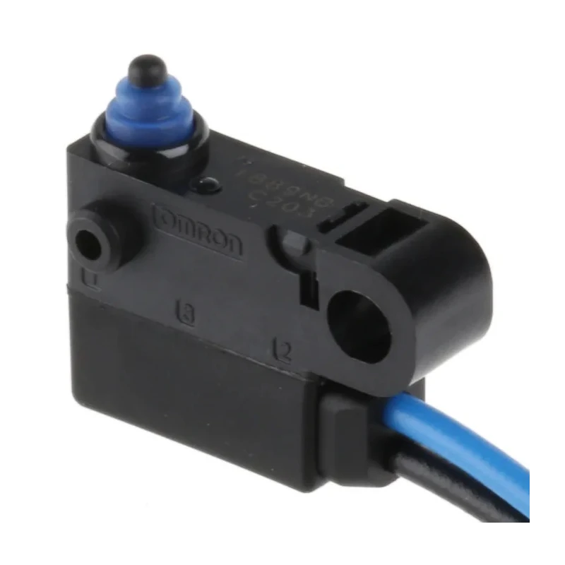 Omron Ultra Subminiature Sealed Pin Plunger Micro Switch, Pre-Wired Terminal, 2A Contact, SPST, IP67, Model D2HW-C203MR