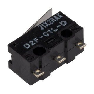 Omron Ultra Subminiature Hinge Lever Micro Switch, Solder Terminal, 100mA, 30V dc, SPDT, IP40 D2F-01L-D