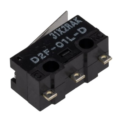 Omron Ultra Subminiature Hinge Lever Micro Switch, Solder Terminal, 100mA, 30V dc, SPDT, IP40 D2F-01L-D