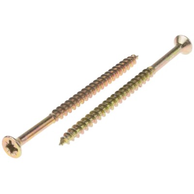 RS PRO Pozidriv Countersunk Steel Wood Screw Passivated Zinc Plated 6 mm Thread 100 mm Length 144-3494