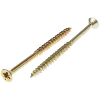 RS PRO Pozidriv Countersunk Steel Wood Screw 6 mm Thread 90 mm Length Passivated Zinc Plated 144-3493