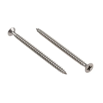 RS PRO Pozidriv Countersunk Stainless Steel Wood Screw 5 mm Thread 80 mm Length 144-3512
