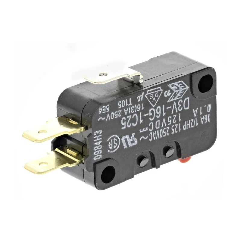 Omron Aratas Pin Plunger Miniature Micro Switch, Tab Terminal, 16A, SPDT, IP40 D3V-16G-1C25