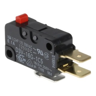 Omron Micro Switch Miniature Pin Plunger Actuator Quick Connect Terminal 16A SPDT IP40 D3V-16G-1C5