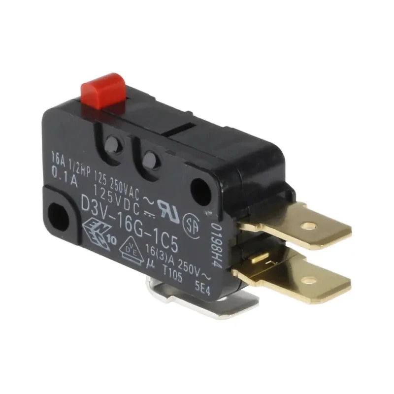 Omron Micro Switch Miniature Pin Plunger Actuator Quick Connect Terminal 16A SPDT IP40 D3V-16G-1C5