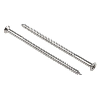 RS PRO Stainless Steel Pozidriv Countersunk Wood Screw Metric Thread 100 mm Length 144-3529