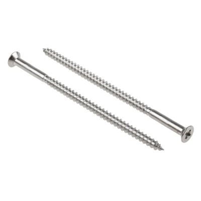 RS PRO Stainless Steel Pozidriv Countersunk Wood Screw Metric Thread 100 mm Length 144-3529