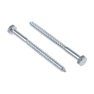 RS PRO Hex Coach Screw Steel Bright Zinc 6 mm x 80 mm 144-3533
