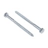 RS PRO Hex Coach Screw Steel Bright Zinc 6 mm x 80 mm 144-3533