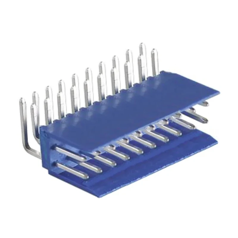 TE Connectivity AMPMODU HE14 Series Right Angle Through Hole PCB Header, 20 Contacts, 2.54 mm Pitch, 2 Rows, Shrouded HE14
