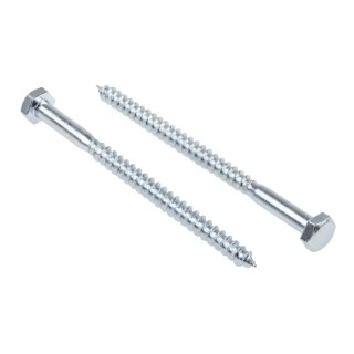 RS PRO Hex Coach Screw Steel Bright Zinc M6 x 90 mm 144-3534