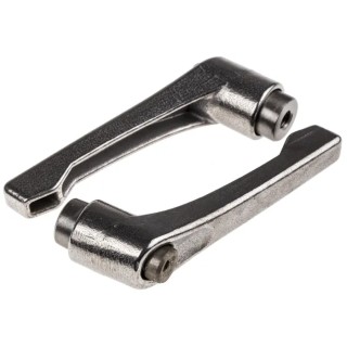 RS PRO Stainless Steel Clamping Lever Female Thread M6 x 65 mm Silver Handle 65mm Length 144-3596