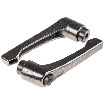 RS PRO Stainless Steel Clamping Lever Female Thread M6 x 65 mm Silver Handle 65mm Length 144-3596