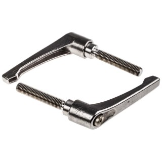 RS PRO Stainless Steel Clamping Lever M12 x 63 mm Thread Length, Polished Handle 144-3621