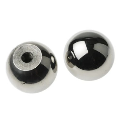RS PRO Silver 304 Stainless Steel Ball Clamping Knob M10 Threaded Hole 44 mm Diameter 20 mm Thread Length 144-3637