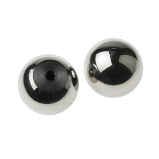 RS PRO Silver 304 Stainless Steel Ball Clamping Knob Push-in Mount 32 mm Diameter 20 mm Thread Length 144-3645