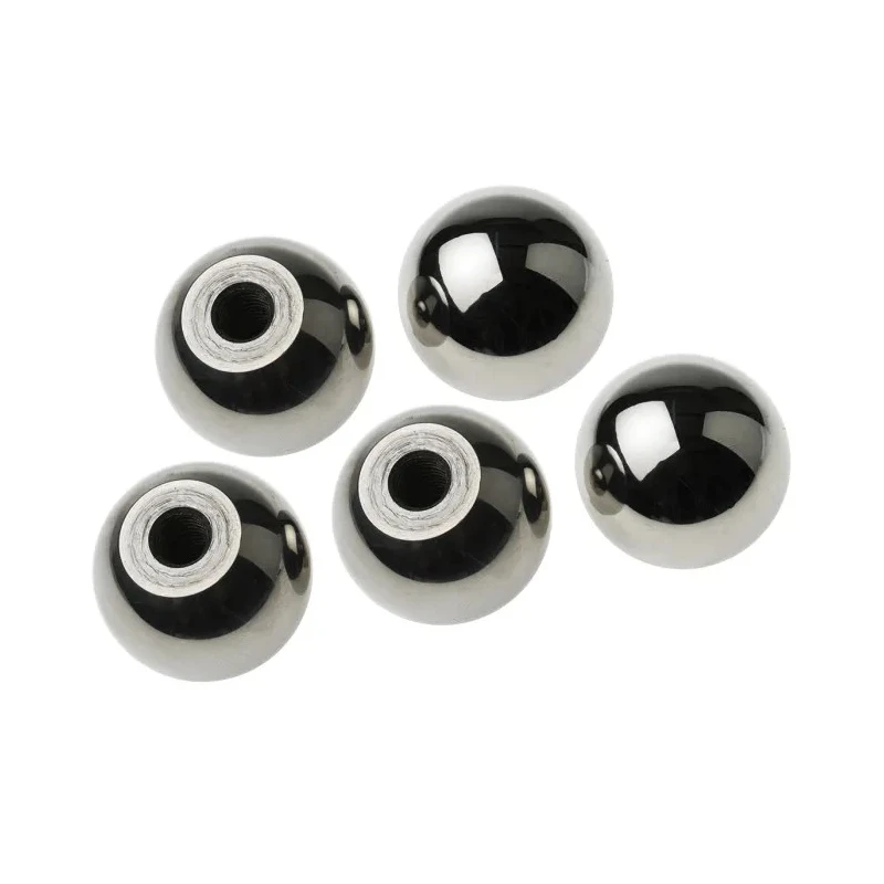 RS PRO Silver Aluminium Ball Clamping Knob M10 Threaded Hole 38 mm Diameter 18 mm Thread Length 144-3663