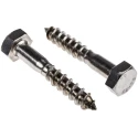 RS PRO Hex Coach Screw Stainless Steel M10 x 60 mm DIN 571 144-3558
