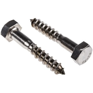 RS PRO Hex Coach Screw Stainless Steel M10 x 60 mm DIN 571 144-3558