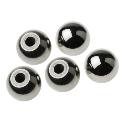 RS PRO Silver Aluminium Ball Clamping Knob, M8 Threaded Hole, 38 mm Diameter, 18mm Thread Length 144-3665