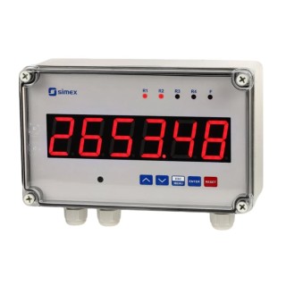 Simex 6 Digit Universal Programmable Pulse Counter, LED Display, IP67 Housing, SLIK-638-230VAC
