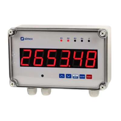 Simex 6 Digit Universal Programmable Pulse Counter, LED Display, IP67 Housing, SLIK-638-230VAC
