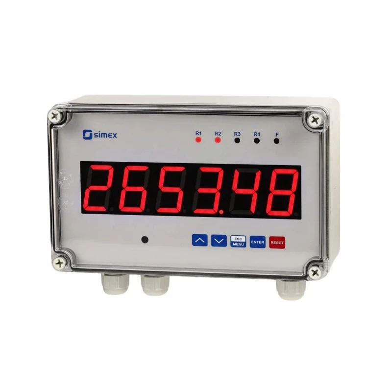 Simex 6 Digit Universal Programmable Pulse Counter, LED Display, IP67 Housing, SLIK-638-230VAC