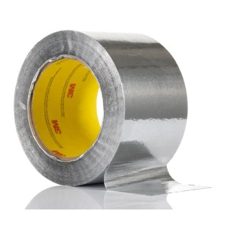 3M 425 Conductive Metallic Tape, Dead Soft Aluminium Backing, 0.12mm Thickness, 75mm Width, 55m Length, Acrylic 425 75MMX55M