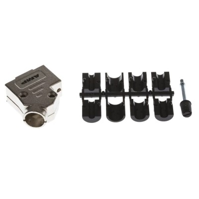 TE Connectivity ADK Series Zinc Angled D-Sub Backshell, 9 Way Strain Relief 1478763-9