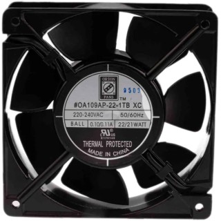 RS PRO High-Performance Ball Bearing Axial Fan, 230V AC, 222.6 m³/h Air Flow, 22 W Power, 100 mA Max Current, Rated IP55