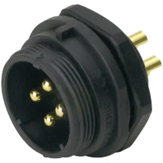 RS PRO Circular Connector 5 Contacts Front Mount Socket Male IP68 500V 15A Polyamide 66, Polycarbonate Housing 144-4145