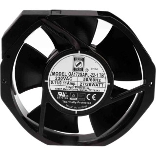RS PRO High-Performance AC Axial Fan 230V AC, 28W, 120mA Max, 387.4 m³/h Airflow, 172 mm Frame Size, IP55 Protection IP55