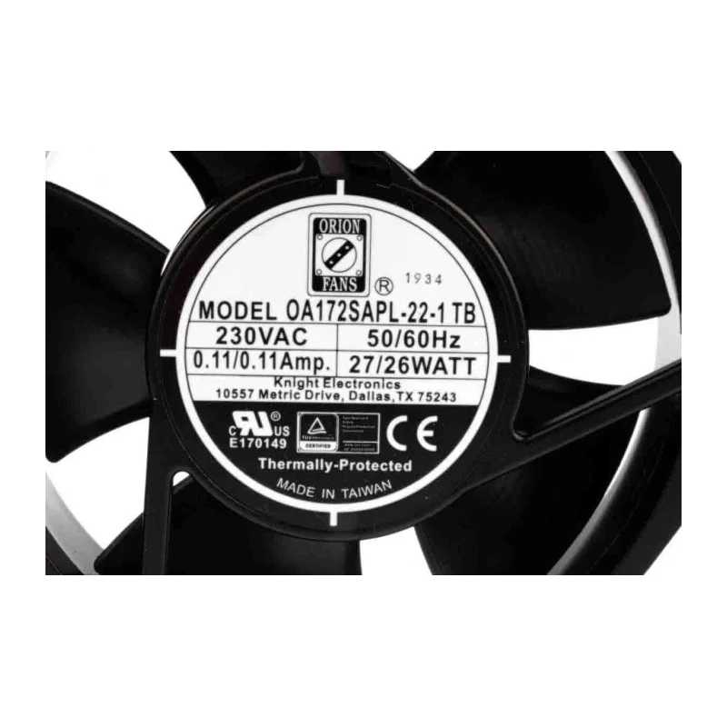 RS PRO High-Performance AC Axial Fan 230V AC, 28W, 120mA Max, 387.4 m³/h Airflow, 172 mm Frame Size, IP55 Protection IP55