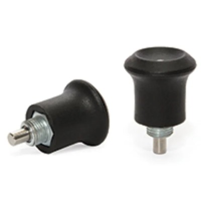 RS PRO M8 x 0.75 mm Index Bolt, 30 mm Long, Matt Zinc Plated Stainless Steel Thermoplastic Knob 144-3681