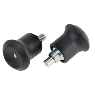 RS PRO M8 x 0.75 mm Index Bolt, 30 mm Long, Matt Zinc Plated Stainless Steel with Thermoplastic Knob 144-3685