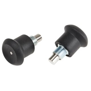 RS PRO M10 x 1 mm Zinc Plated Matt Finish Thermoplastic Knob Round Index Bolt 35 mm Long 144-3687