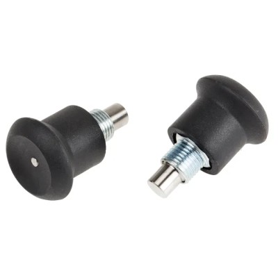 RS PRO M10 x 1 mm Zinc Plated Matt Finish Thermoplastic Knob Round Index Bolt 35 mm Long 144-3687