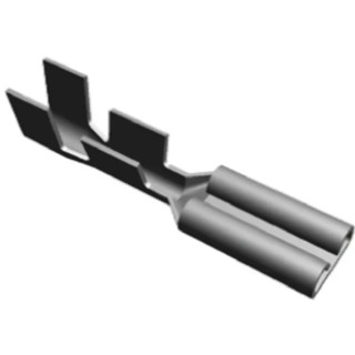 TE Connectivity FASTON .110 Black Uninsulated Female Spade Connector Crimp Terminal 2.79 x 0.51 mm Tab Size 22 AWG 42068-1