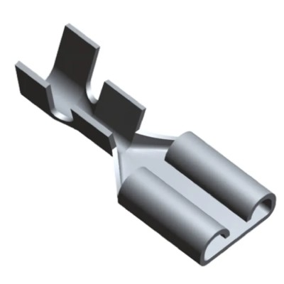 TE Connectivity FASTON .250 Black Uninsulated Female Spade Connector Crimp 6.35mm Tab Width 0.81mm Thickness 170213-2